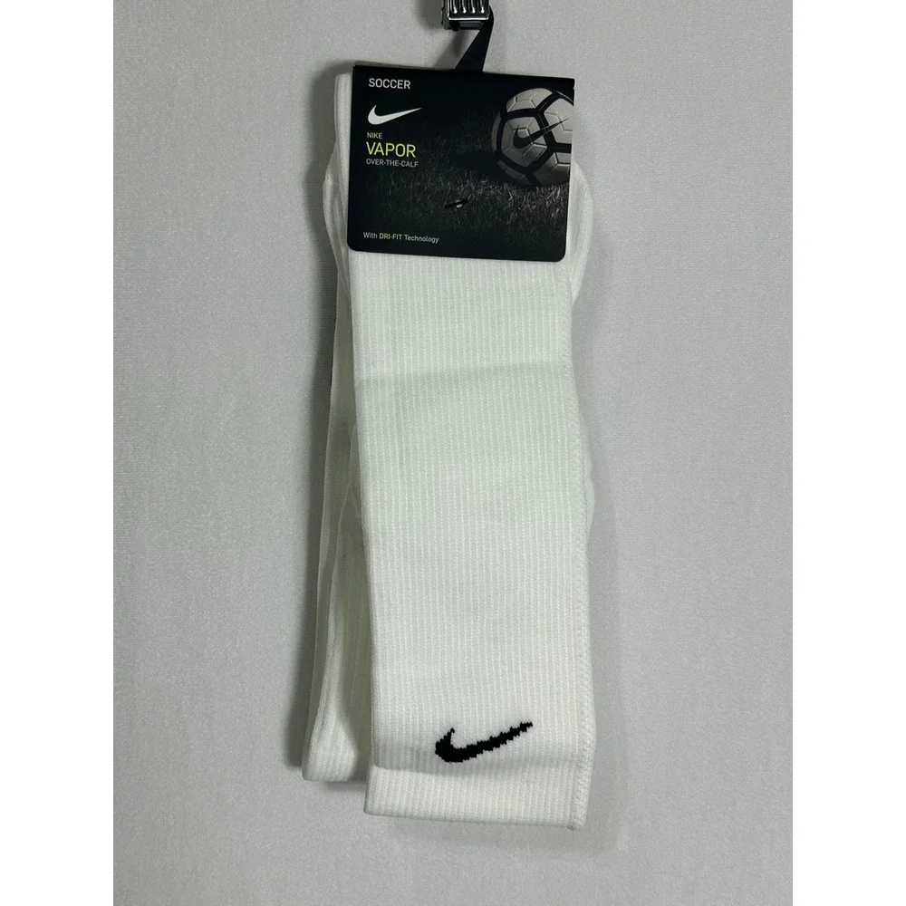 Nike Vapor Over-The-Calf Soccer‎ Socks White Dri-FIT SX5732-157 Mens Medium
